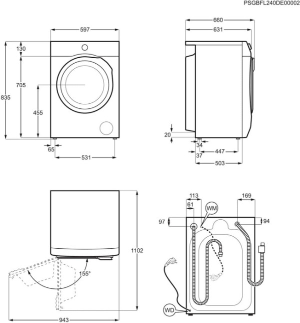 Pralno sušilni stroj Electrolux EW8W4402QE, 11+7 kg, WiFi, inverter motor