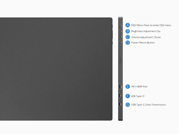 Prenosni monitor 15.6'' (40 cm) FullHD IPS 60Hz, Touch, mHDMI, USB-C, zvočniki, ARZOPA A1T
