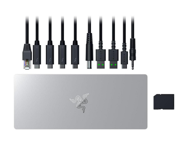 Priključna postaja USB-C Razer Thunderbolt 5 Dock Mercury, PD 140W, SSD reža, 10 v 1