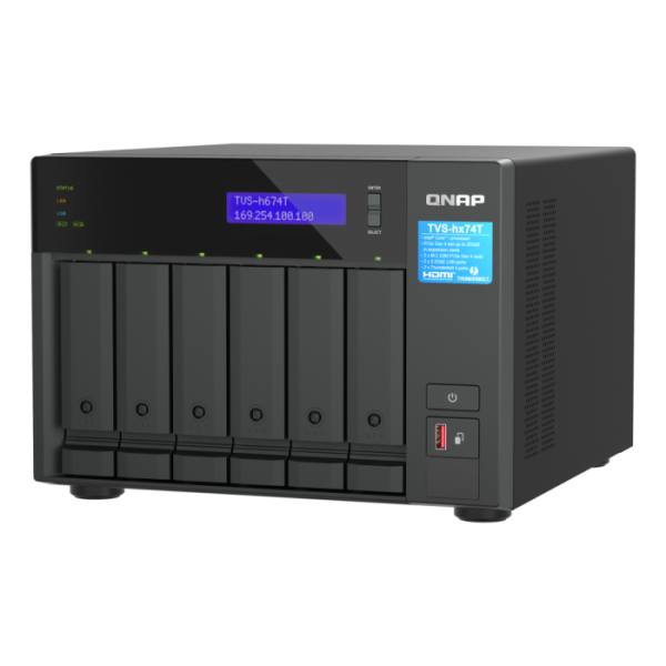 QNAP NAS za 6 diskov, 32GB ram; 2,5Gb mreža, Thunderbolt