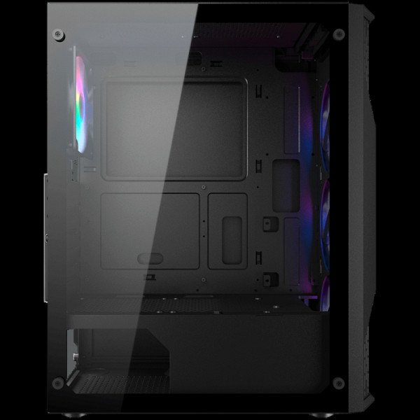 Računalniško ohišje COUGAR MX110 RGB, ATX, 3x120mm RGB ventilator spredaj, 1x120mm RGB ventilator zadaj, črno