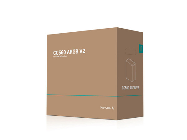 Računalniško ohišje DeepCool CC560 ARGB V2, ATX, RGB, kaljeno steklo, črno