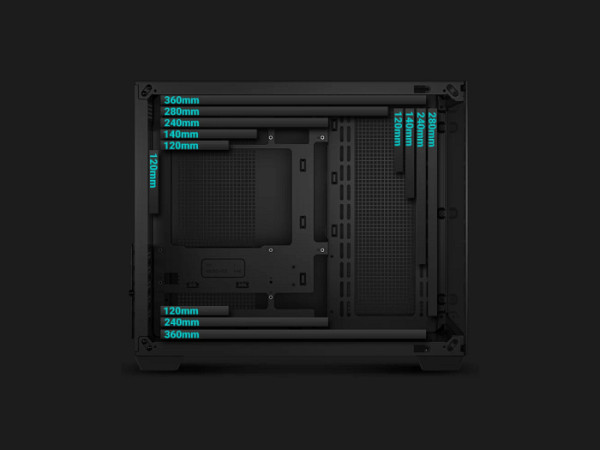 Računalniško ohišje DeepCool CG330 3F, micro-ATX, kaljeno steklo, črno