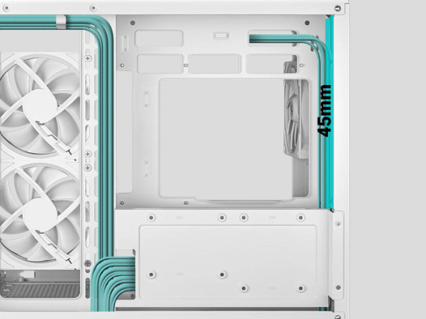 Računalniško ohišje DeepCool CG330 3F WH, micro-ATX, kaljeno steklo, belo