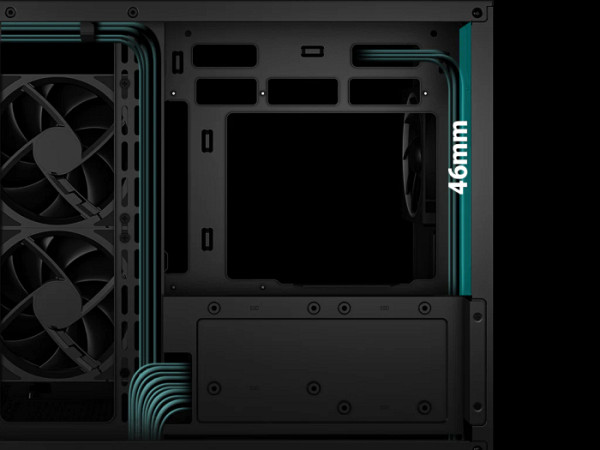 Računalniško ohišje DeepCool CG330 3F, micro-ATX, kaljeno steklo, črno