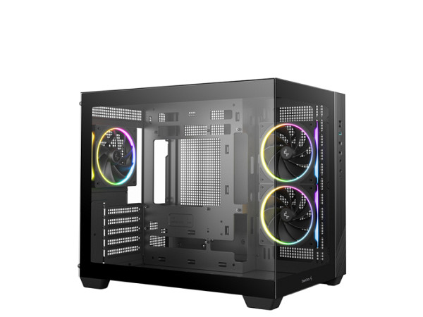 Računalniško ohišje DeepCool CG330 3F, micro-ATX, kaljeno steklo, črno