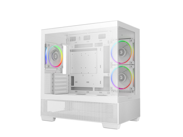 Računalniško ohišje DeepCool CG380 3F, mATX, Midi-Tower, kaljeno steklo, belo
