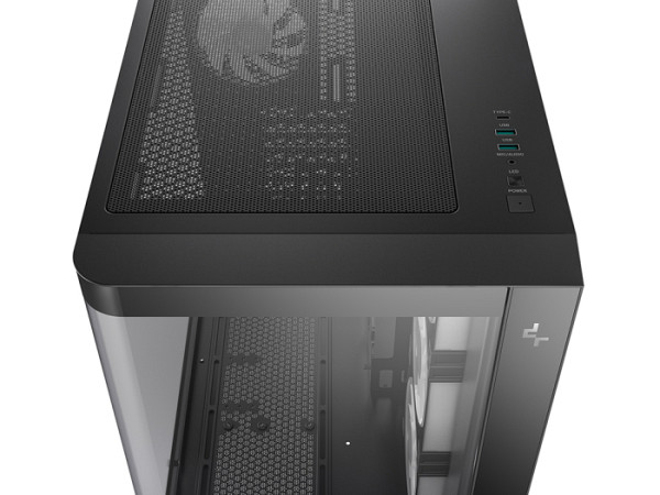 Računalniško ohišje DeepCool CG530U 4F, ATX, Midi-Tower, ARGB, ukrivljeno steklo, črno