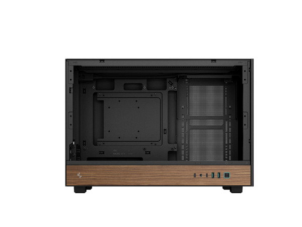 Računalniško ohišje DeepCool CH260 WOOD, Micro-ATX, kaljeno steklo, črno