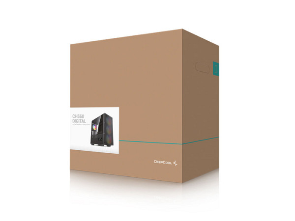 Računalniško ohišje DeepCool CH560 Digital, E-ATX, ARGB, LCD, kaljeno steklo, črno