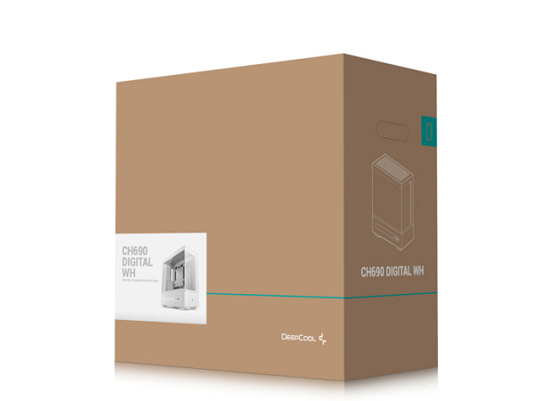 Računalniško ohišje DeepCool CH690 DIGITAL,  ATX, Midi-Tower, LCD, kaljeno steklo, belo