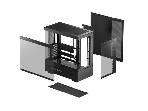 Računalniško ohišje DeepCool CH690 DIGITAL,  ATX, Midi-Tower, LCD, kaljeno steklo, črno