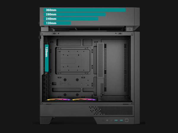 Računalniško ohišje DeepCool CL660, ATX, Midi-Tower, ARGB, kaljeno steklo, črno
