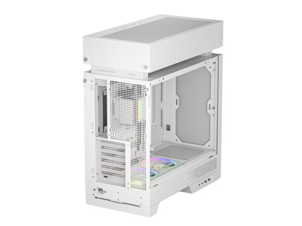 Računalniško ohišje DeepCool CL6600 WH, AIO 360mm, ATX, Midi-Tower, ARGB, kaljeno steklo, belo