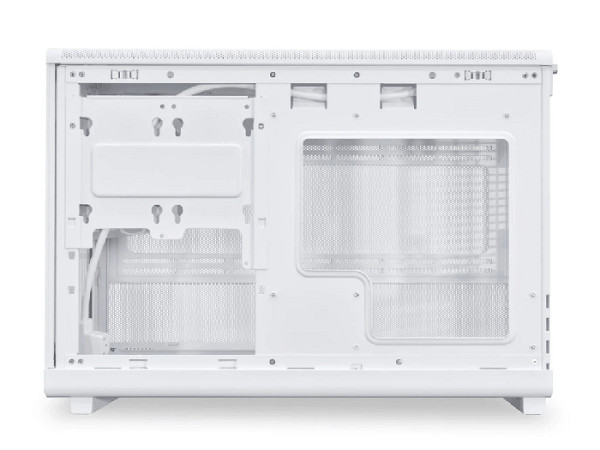 Računalniško ohišje Lian Li DAN Cases A3 Wood, kaljeno steklo, Micro-ATX, belo