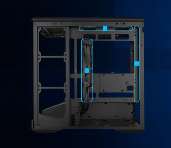 Računalniško ohišje Lian Li Vector V100 MINI, Micro-ATX, kaljeno steklo, črno