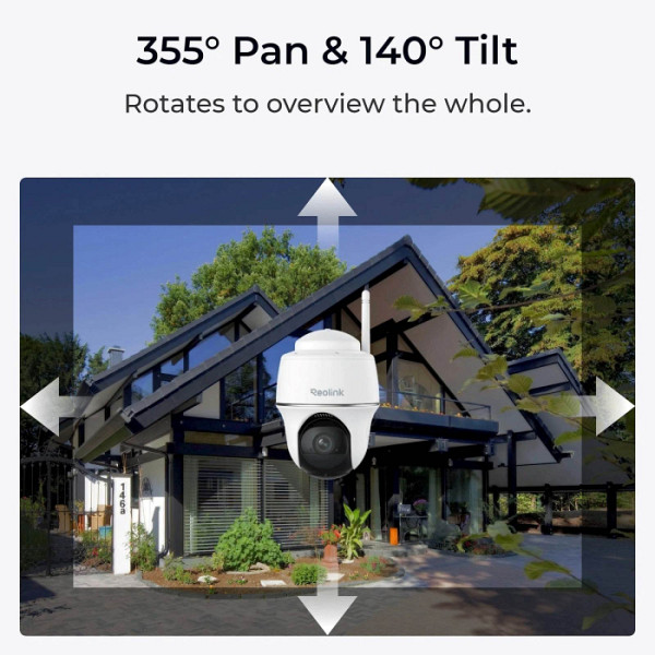 Reolink IP Kamera Argus PT Light B420+Solarni panel, 3MP, 2K, vrtljiva 355°, nagib: 140°
