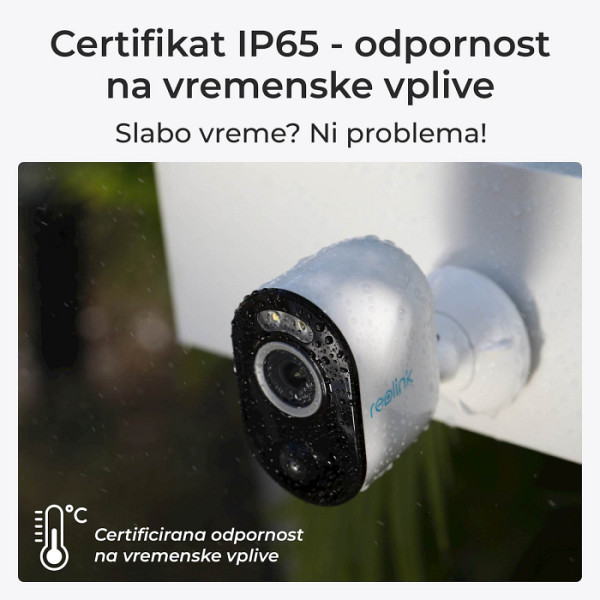 Reolink IP Kamera Argus serija B330 5MP, Zunanja, Baterijska, Barvni nočni vid +Solarni Panel