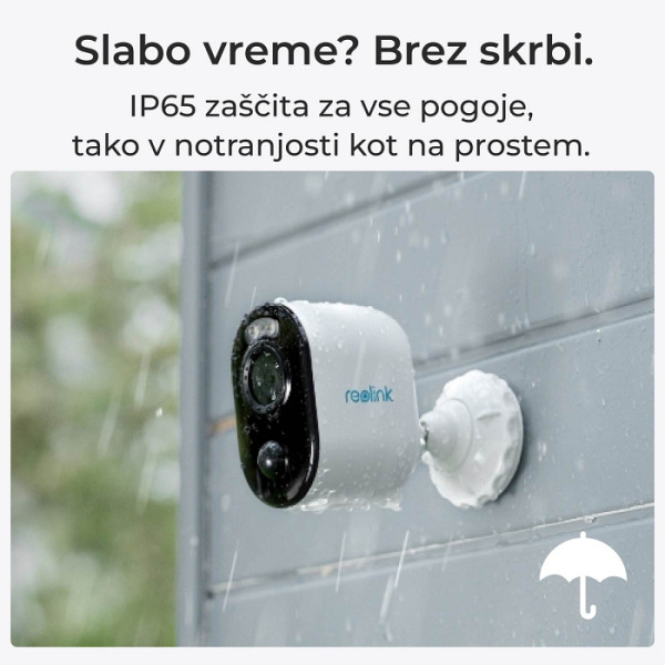 Reolink IP Kamera Argus serija B310 Komplet z Solarnim panelom, Baterijska, Nočno snemanje.