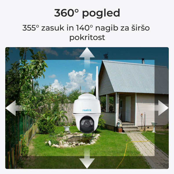 Reolink IP Kamera Argus serija B440 4K, Zunanja, Baterijska, Pan&Tilt, Barvni nočni vid, priložen SP