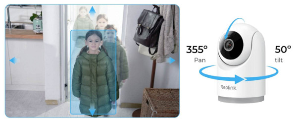 Reolink IP Kamera  E serija E331 Bela, 5MP, Nočni vid 12m, Dvosmerna komunikacija,  PAN/TILT