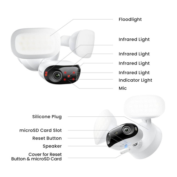 Reolink Ip Kamera Floodlight Elite PRO F760P, 16MP, 4K, vidni kot 180°, Reflektor 2800 lumnov, Ai