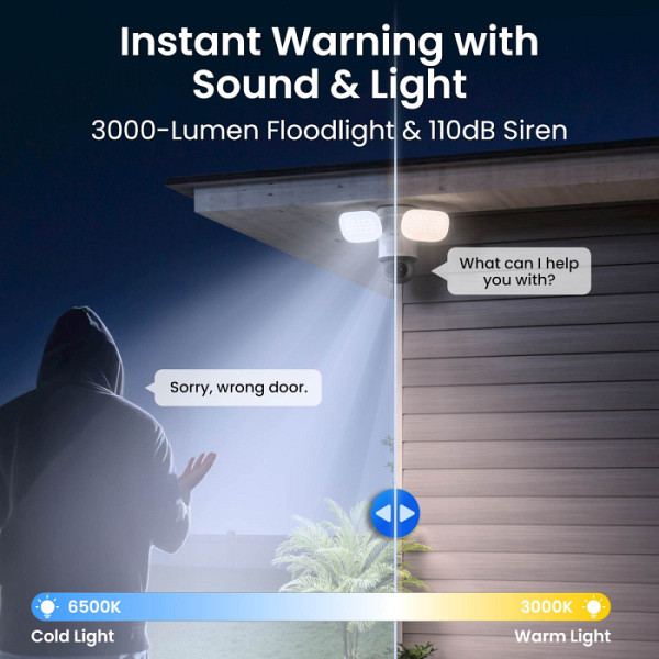Reolink Ip Kamera TrackFlex Floodlight F850W, 8MP, 4K, 3000 lumnov reflektor, 30M IR, 6x zoom, Ai