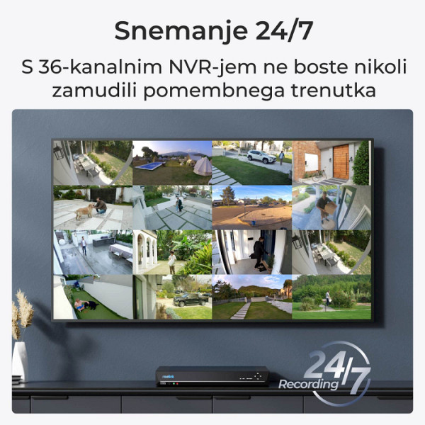 Reolink NVR snemalnik NVS36 16MP, 36 kanalni, dvosmerni zvok, podpora do 48 TB HDD