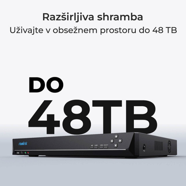 Reolink NVR snemalnik NVS36 16MP, 36 kanalni, dvosmerni zvok, podpora do 48 TB HDD