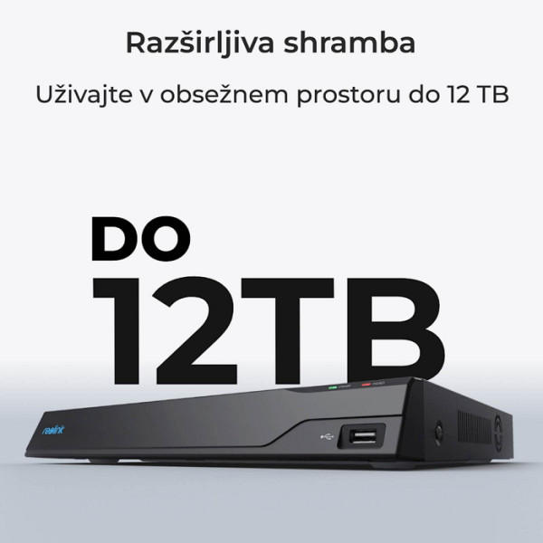 Reolink NVR snemalnik NVS8-12MD4 4k, 12MP, 8 kanalni NVR, 2TB HDD, 4x kamera POE