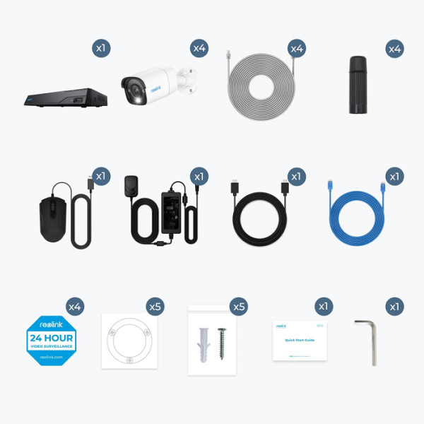 REOLINK NVR SNEMALNIK NVS8-8MB4 4K, 8 kanlalni NVR, 2TB HDD, 4x kamera