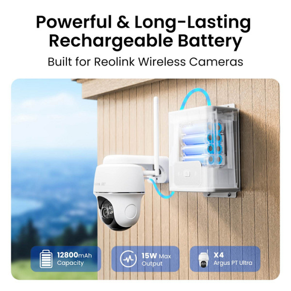 Reolink zunanja baterija  RLA-BP1, 12800mAh, IP67, združljivo z solarnimi paneli
