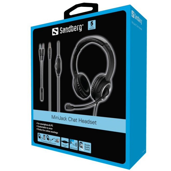 Sandberg MiniJack Chat Headset naglavne slušalke