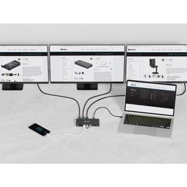 Sandberg USB-C 13 v 1 DockingStation Pro priklopna postaja