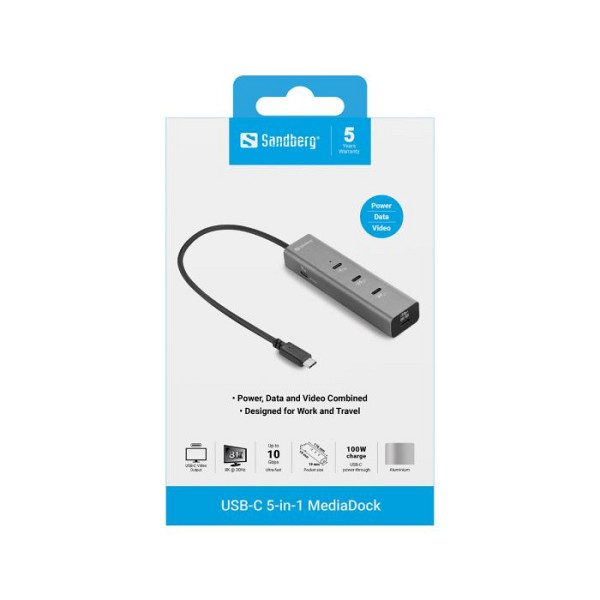 Sandberg USB-C 5-in-1 MediaDock