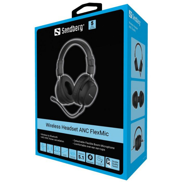 Sandberg Wireless Headset ANC FlexMic brezžične naglavne slušalke