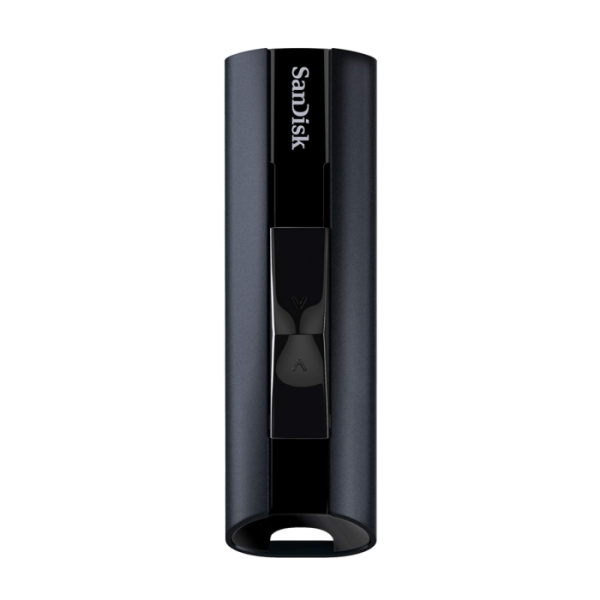 USB DISK SANDISK 256GB EXTREME PRO, 3.2, črn, drsni priključek, strojna enkripcija