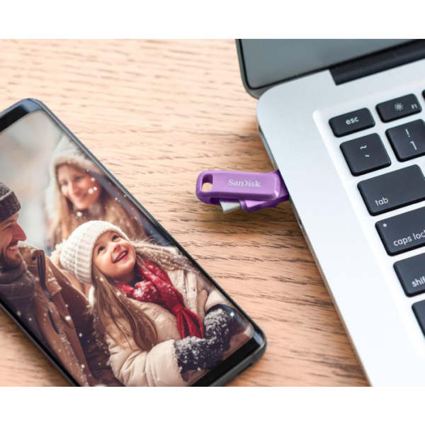 SanDisk 64GB Ultra Dual Drive Go USB-C/A 3.2 USB ključ (vijoličen)