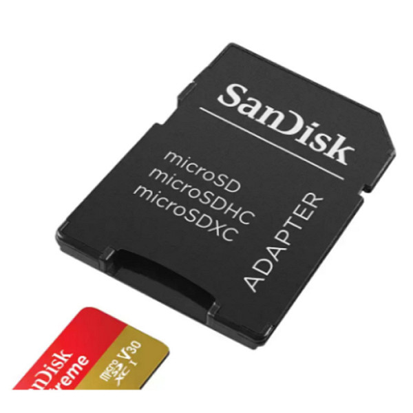 SANDISK Extreme microSDXC 128GB Class 10 UHS-I U3 V30 A2 4K UHD SD adapter SDSQXAA-128G-GN6MA spominska kartica