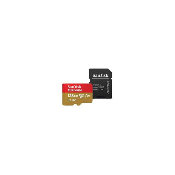 SANDISK Extreme microSDXC 128GB Class 10 UHS-I U3 V30 A2 4K UHD SD adapter SDSQXAA-128G-GN6MA spominska kartica