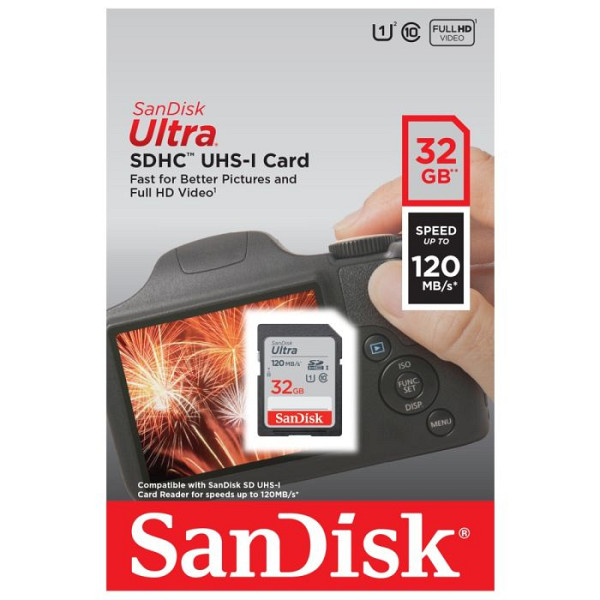 SanDisk Ultra 32GB SDHC spominska kartica 120MB/s