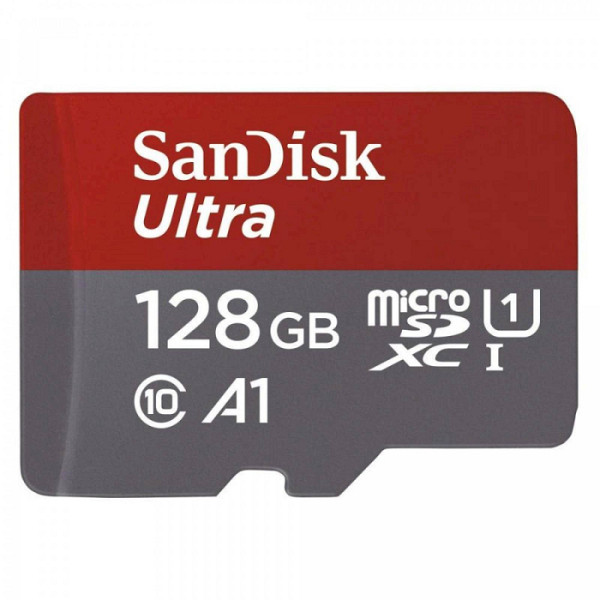 SANDISK Ultra microSDXC 128GB Class 10 UHS-I U1 V10 A1 FHD SD adapter SDSQUAB-128G-GN6MA spominska kartica