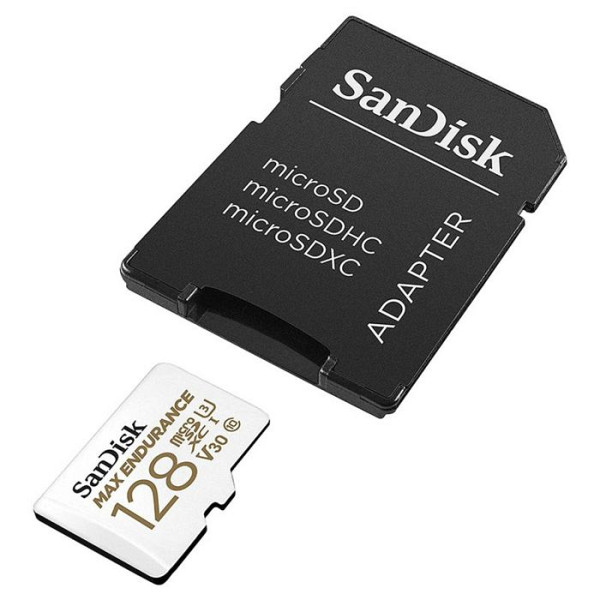 SDXC SanDisk micro 128GB MAX ENDURANCE, 100/40MB/s, C10, U3, V30, adapter