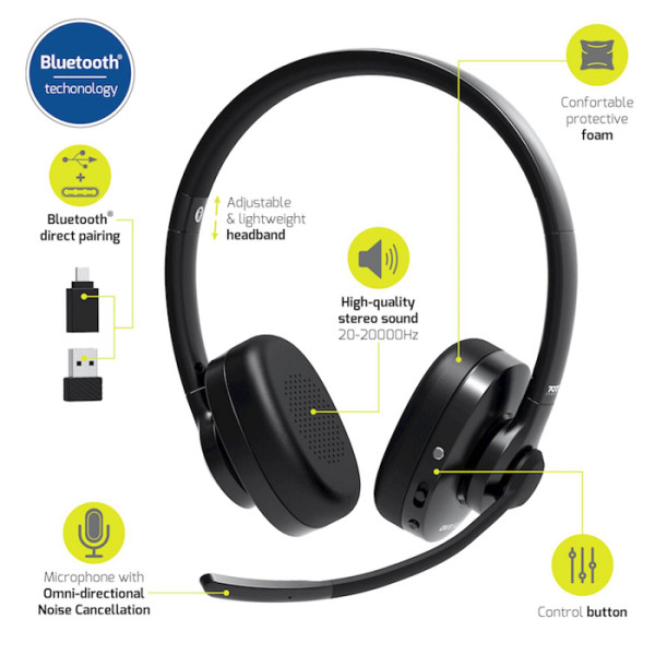 Slušalke stereo PORT Bluetooth Pro On'R 500