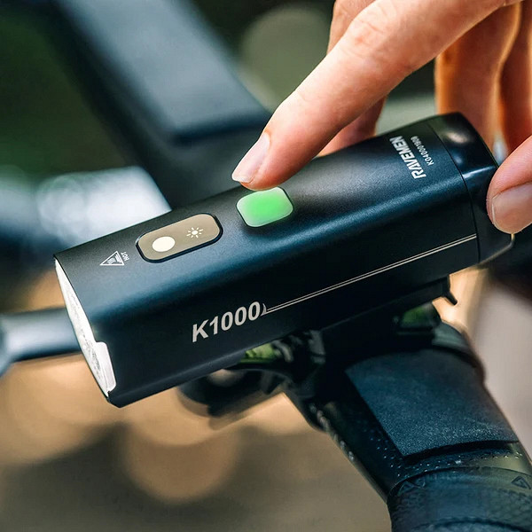 Sprednja kolesarska luč RAVEMEN K1000, 1000 lm, 4000 mAh, Aluminij, IPX7