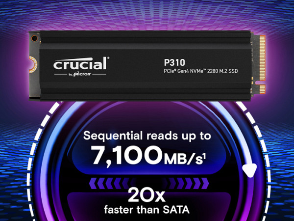CRUCIAL P310 1TB M.2 PCIe 4.0 NVMe SSD s hladilnikom CT1000P310SSD5