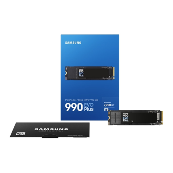 SSD 1TB M.2 80mm PCI-e 5.0 x2 NVMe, V-NAND, Samsung 990 EVO Plus (MZ-V9S1T0BW)