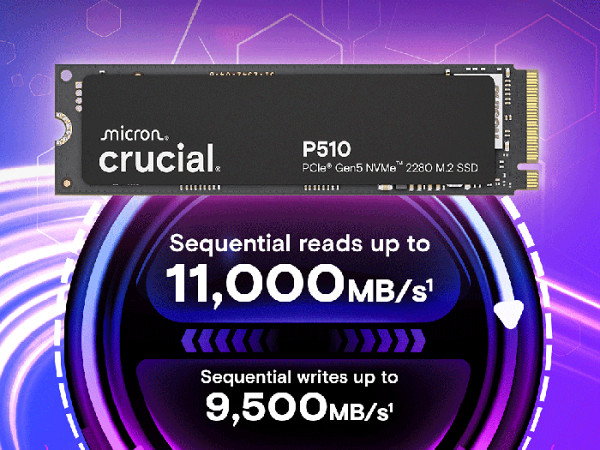 Crucial P510 1TB PCIe Gen5 NVMe 2280 M.2 SSD