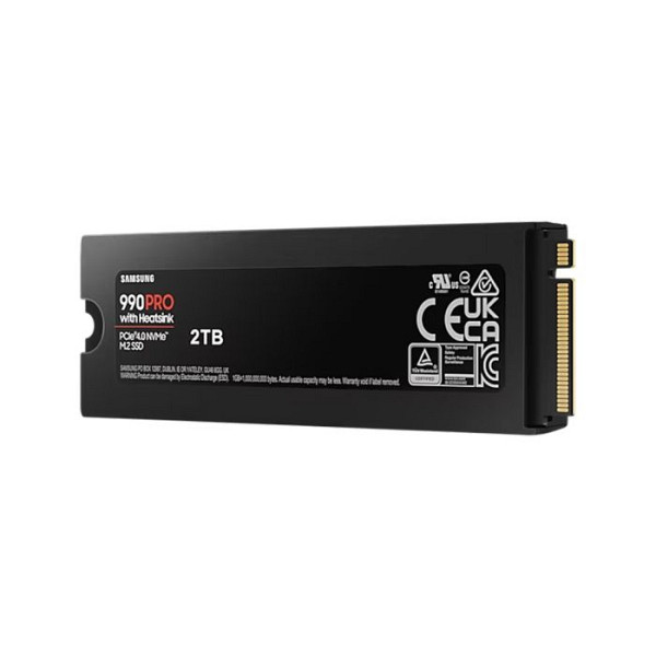 SSD 2TB M.2 80mm PCI-e 4.0 x4 NVMe, V-NAND, Samsung 990 PRO HeatSink (MZ-V9P2T0CW)
