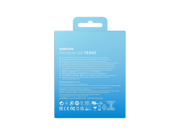 SSD 2TB Type-C USB 3.2 Gen1 V-NAND UASP, Samsung T5 Evo, črn (MU-PH2T0S/EU)